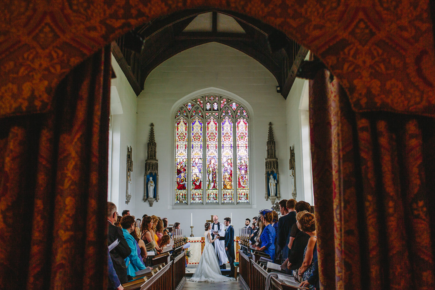 Bride and Groom getting married at Magdalene Chapel Cambridge