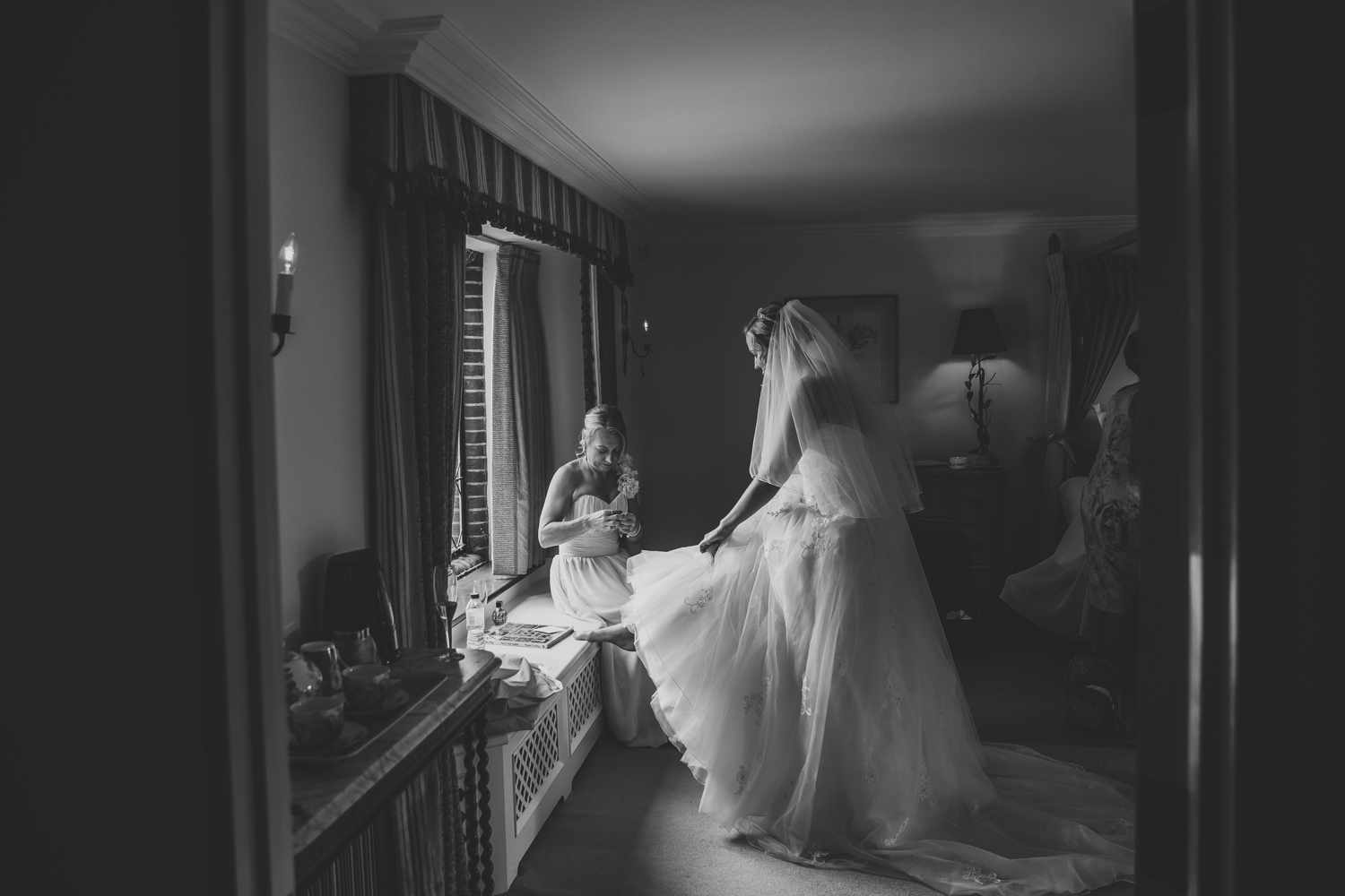 Bridal preparations at The Old Hall Ely captured by an Ely Wedding Photographer
