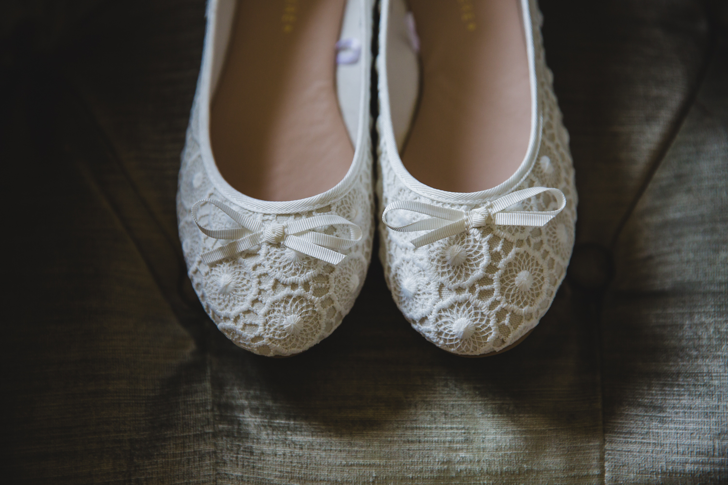 Brides shoes. Ely Wedding Photograper photo of brides shoes.