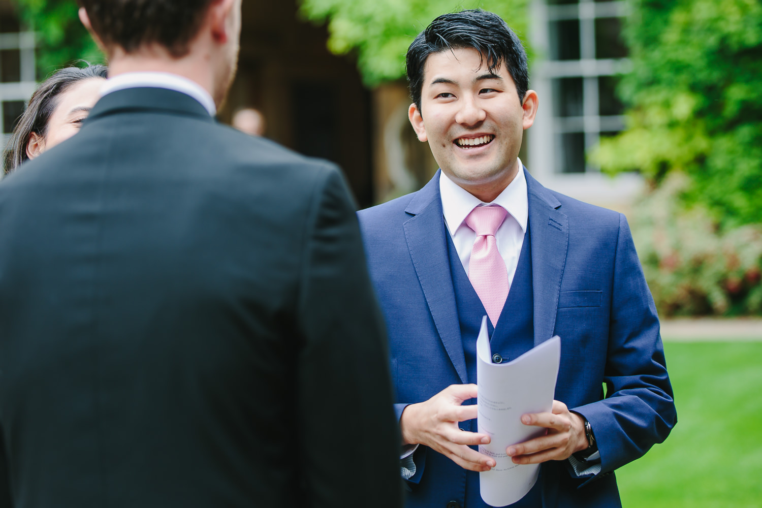 Guests at Trinity Hall College Cambridge University Wedding